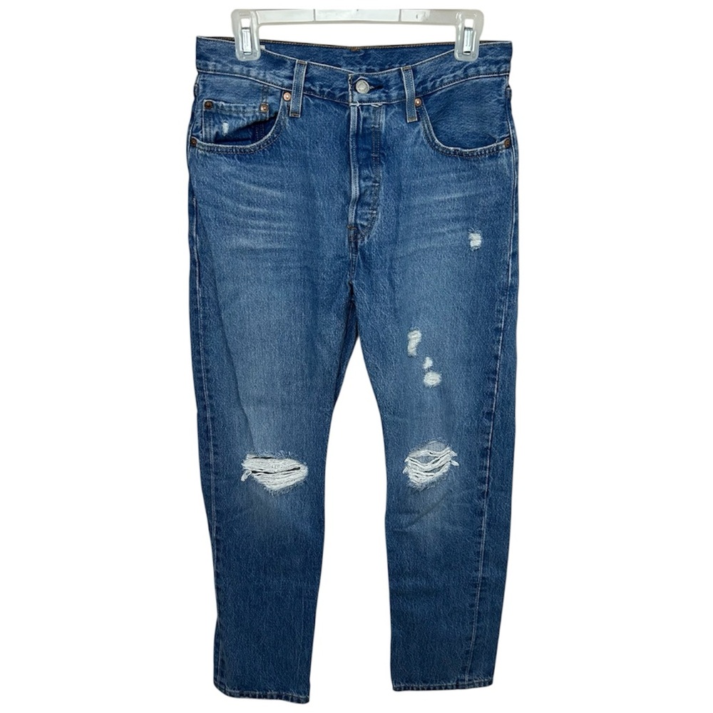 Levi's 501 Distressed Women's Blue Relaxed Jeans